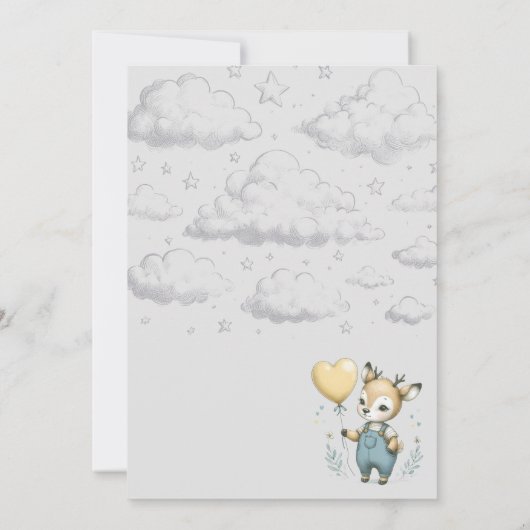 Deer Baby shower Kaart (Achterkant)