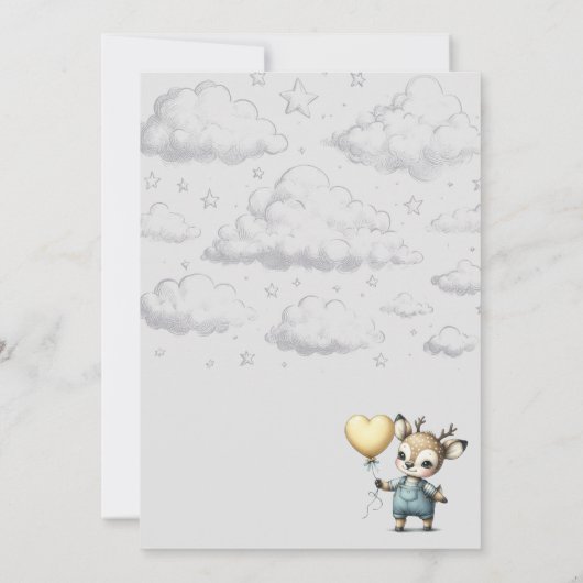 Deer Baby shower Kaart (Achterkant)
