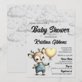 Deer Baby shower Kaart (Voorkant / Achterkant)