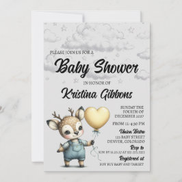 Deer Baby shower Kaart