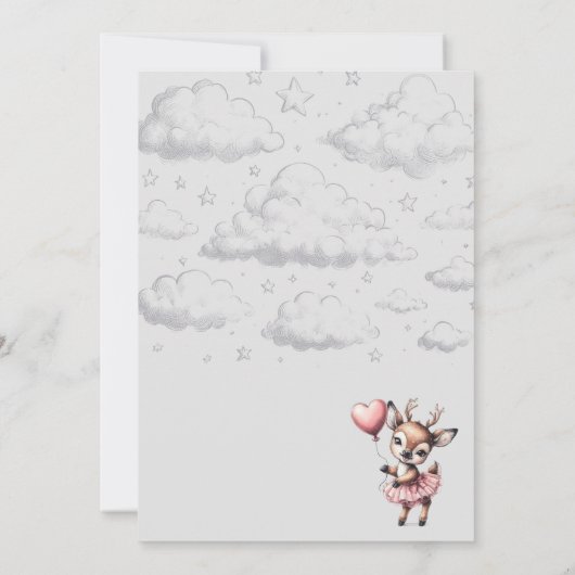 Deer Baby shower Kaart (Achterkant)