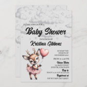Deer Baby shower Kaart (Voorkant / Achterkant)