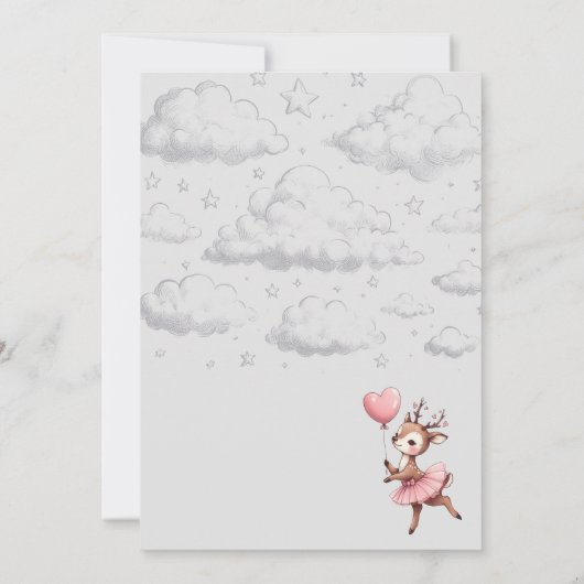 Deer Baby shower Kaart (Achterkant)