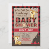 Deer baby shower lumberjack couples baby shower kaart (Voorkant)