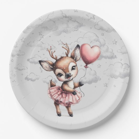 Deer Baby shower Papieren Bordje (Voorkant)