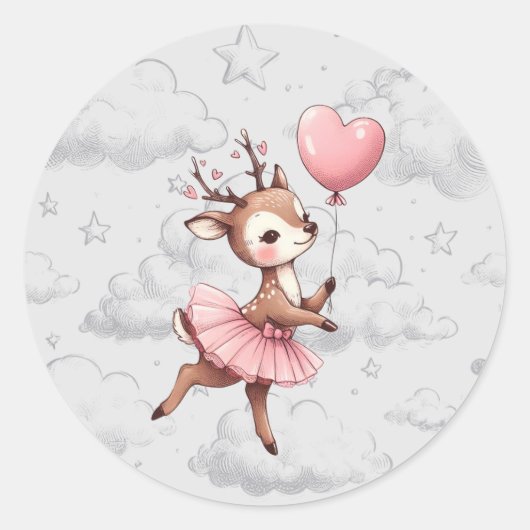 Deer Baby shower Ronde Sticker (Voorkant)