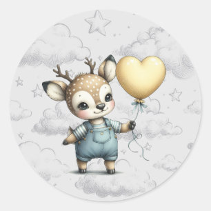 Deer Baby shower Ronde Sticker