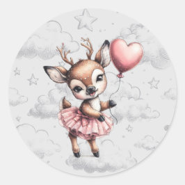 Deer Baby shower Ronde Sticker