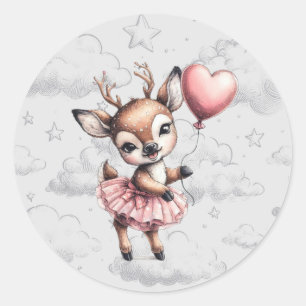 Deer Baby shower Ronde Sticker