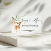 Deer baby shower roze, groene, luiertapekaarten informatiekaartje