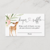 Deer baby shower roze, groene, luiertapekaarten informatiekaartje (Voorkant)