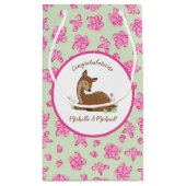 Deer Baby shower Woodland Fawn Pink Klein Cadeauzakje (Achterkant)