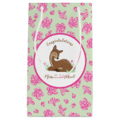 Deer Baby shower Woodland Fawn Pink Klein Cadeauzakje (Voorkant)
