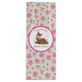 Deer Baby shower Woodland Fawn Pink Wijn Cadeautas (Voorkant)