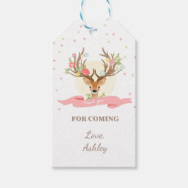 Deer bedankt je cadeau label Woodland Girl Buck Cadeaulabel