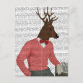 Deer bij de balk briefkaart (Voorkant)