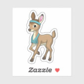 Deer bij Fitness met handdoek Sticker (Vel)