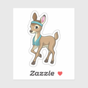 Deer bij Fitness met handdoek Sticker