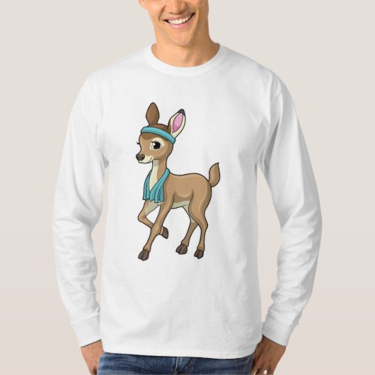 Deer bij Fitness met handdoek T-shirt (Voorkant)