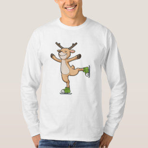 Deer bij Ice skating met Ice schaatsen T-shirt