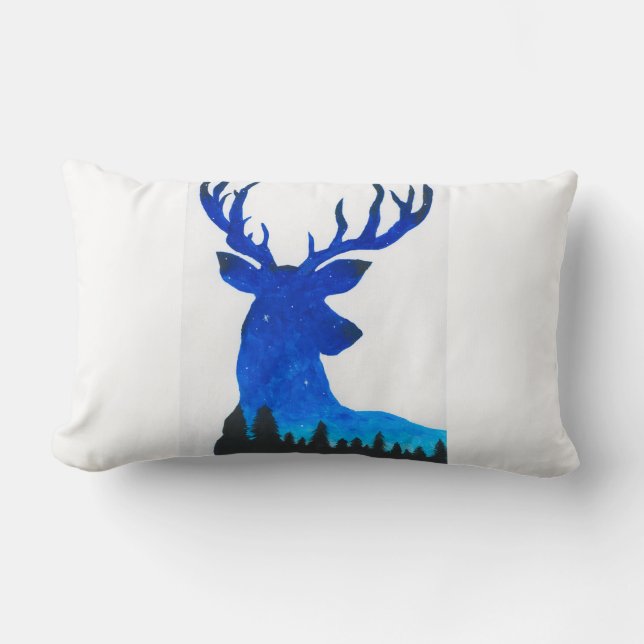Deer bij Night Pillow Kussen (Voorkant)