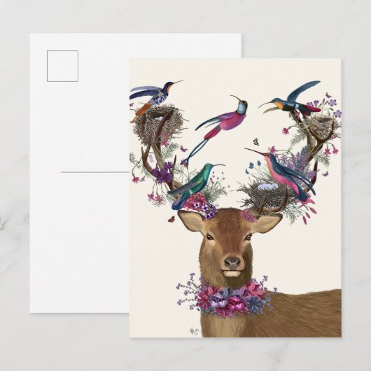 Deer Birdkeeper, Tropische vogelnesten Briefkaart (Voorkant / Achterkant)