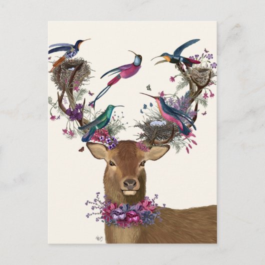 Deer Birdkeeper, Tropische vogelnesten Briefkaart (Voorkant)