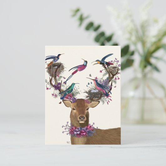 Deer Birdkeeper, Tropische vogelnesten Briefkaart (Staand voorkant)