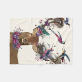 Deer Birdkeeper, Tropische vogelnesten Fleece Deken (Voorkant (Horizontaal))