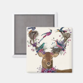 Deer Birdkeeper, Tropische vogelnesten Magneet (Voorkant / Achterkant)