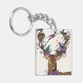 Deer Birdkeeper, Tropische vogelnesten Sleutelhanger (Voorkant Links)