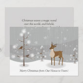 Deer Birds Snowflakes Forest kerst Feestdagenkaart (Voorkant / Achterkant)