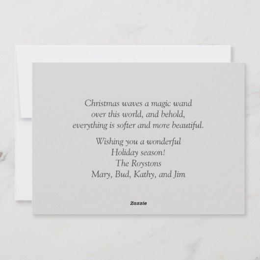 Deer Birds Snowflakes Forest kerst Feestdagenkaart (Achterkant)