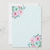 Deer Birthday Invitation Floral Woodland Deer Kaart (Achterkant)