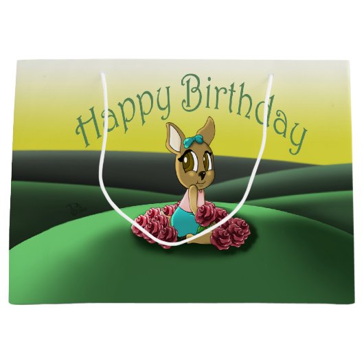 Deer Birthday Large Cadeautasje (Voorkant)