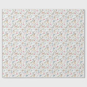 Deer, bladeren en bloemen Verpakkingspapier Cadeaupapier (Vlak)