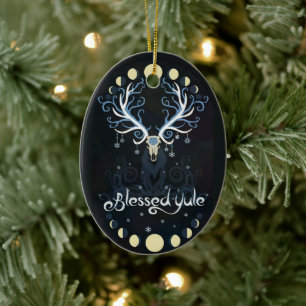 Deer Blessed Yule Moon Pharse Witch Pagan Witchy Keramisch Ornament