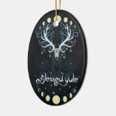 Deer Blessed Yule Moon Pharse Witch Pagan Witchy Keramisch Ornament (Links)