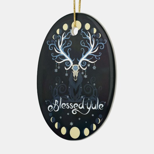Deer Blessed Yule Moon Pharse Witch Pagan Witchy Keramisch Ornament (Links)