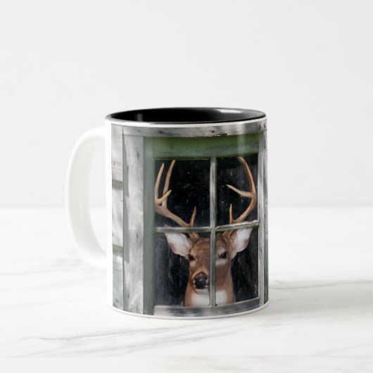 Deer Blind Tweekleurige Koffiemok (Voorkant links)