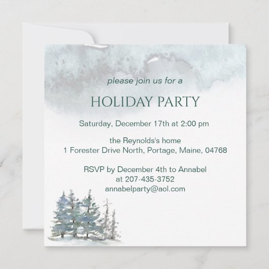 Deer, blokhut, hare kerstfeestkaart (Achterkant)