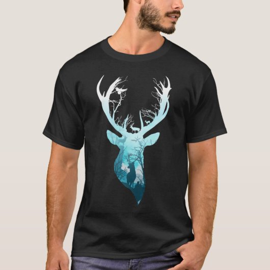 Deer Blue Winter T-shirt (Voorkant)