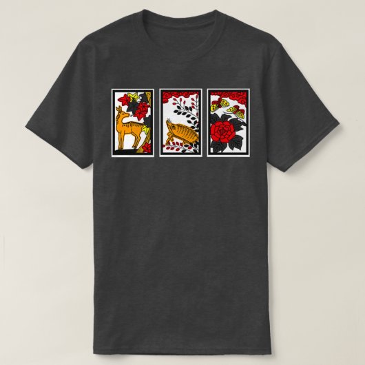 Deer Boar Butterfly Hanafuda Hand Koi Koi T-shirt (Design voorkant)