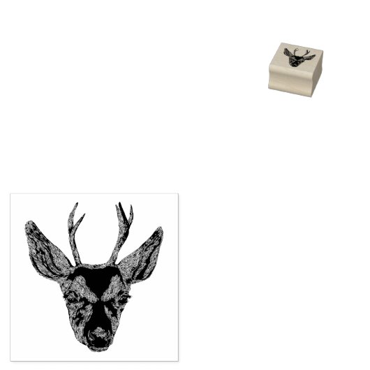 Deer Boho Portrait Rubberstempel (Gestempeld)