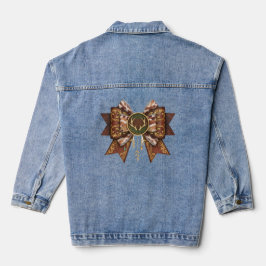 deer bow coquette style denim jacket