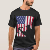 Deer Bow Hunt Hunter Whitetail Tee American Flag 2 T-shirt (Voorkant)