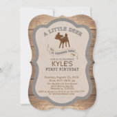 Deer Boy 1st Birthday Uitnodiging (Voorkant)