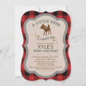 Deer Boy 1st Birthday Uitnodiging (Voorkant)