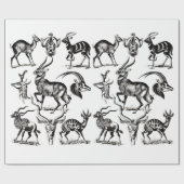Deer Buck Antelope Animals wildlife Illustrations Cadeaupapier (Vlak)