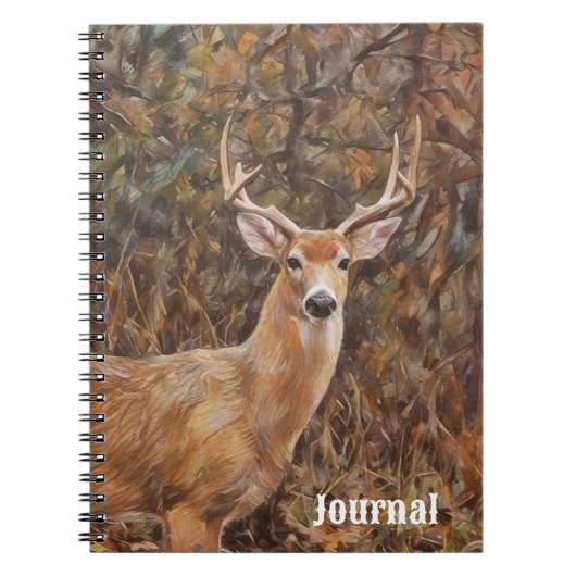 Deer Buck Antlers Art Natuur Journal Notitieboek (Voorkant)